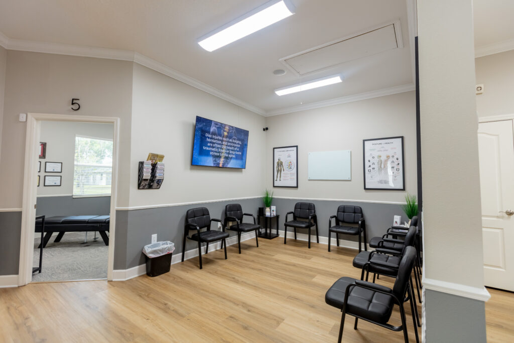 patient waiting area, crystal grove chiropractic clinic