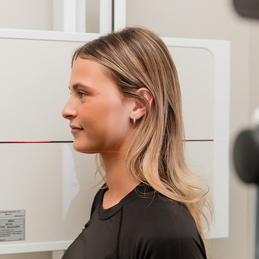 woman in sideview, xray imaging