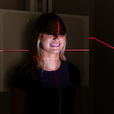 young girl undergo a xray
